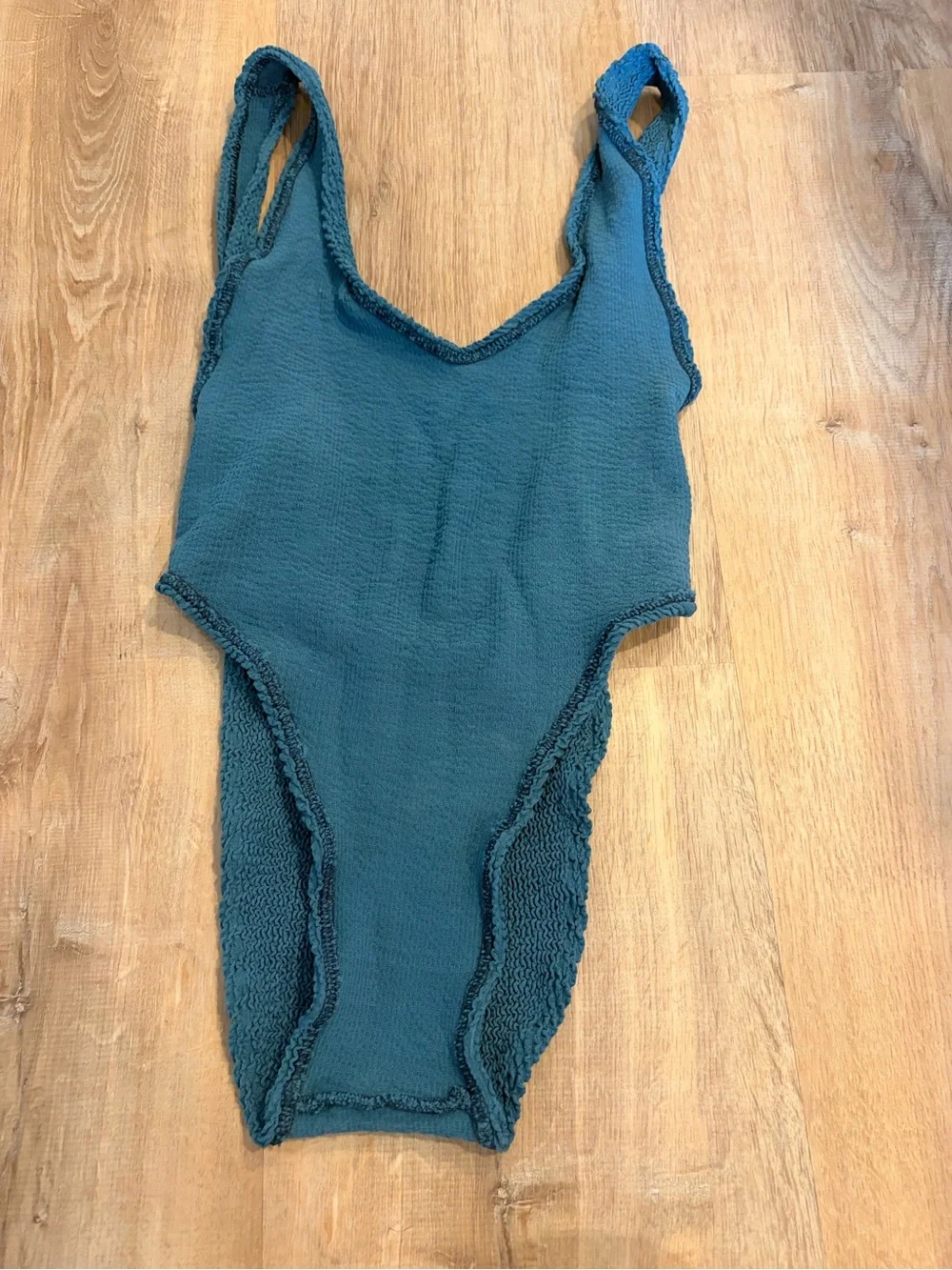 bond-eye Teal Textured One-Piece Swimsuit
